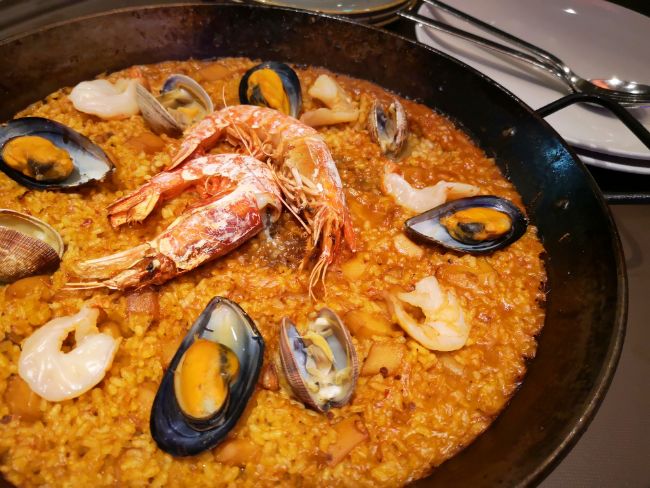 Seafood Paella in Barcelona Spain