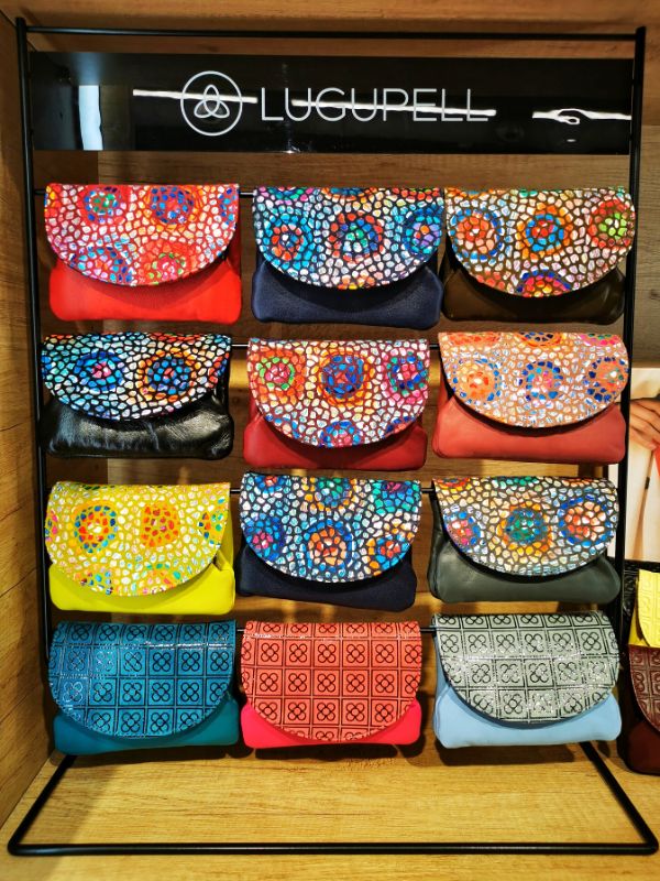 Leather Purses with Mosaic and El Panot Patterns