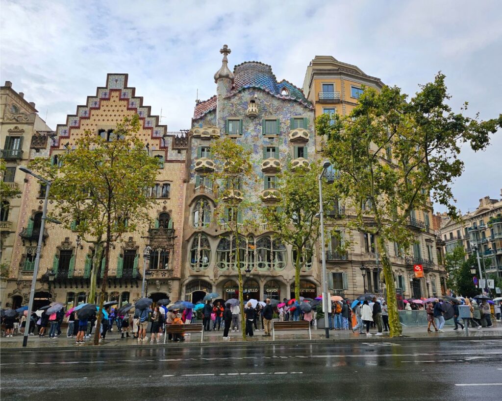 Casa Batllo in the Rain - The Worst Time to Visit Barcelona